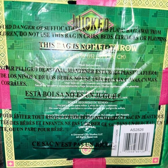 Wicked Silky Faux Fur Throw One Size 60”x 70” Magic Moment Green Pink Black NEW - Picture 9 of 9